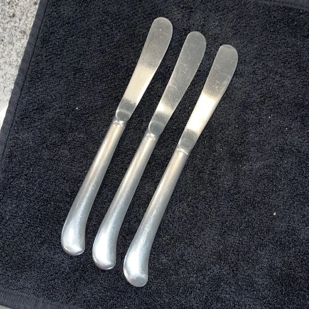 3-Used 8 3/4” long Stainless steel pistol grip Knife Knives